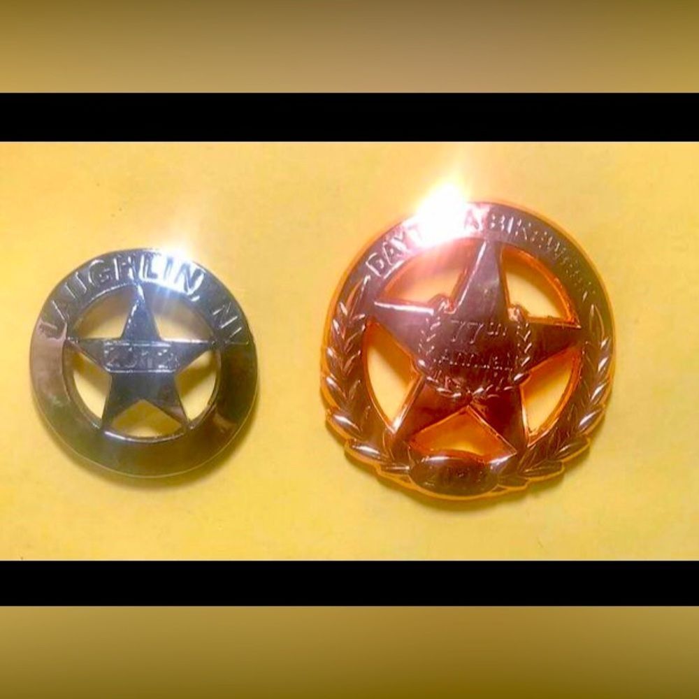 (2) Sheriff's Badges 2014 Laughlin,Nv& 2018 Daytona,77th  Bike Week Rally-